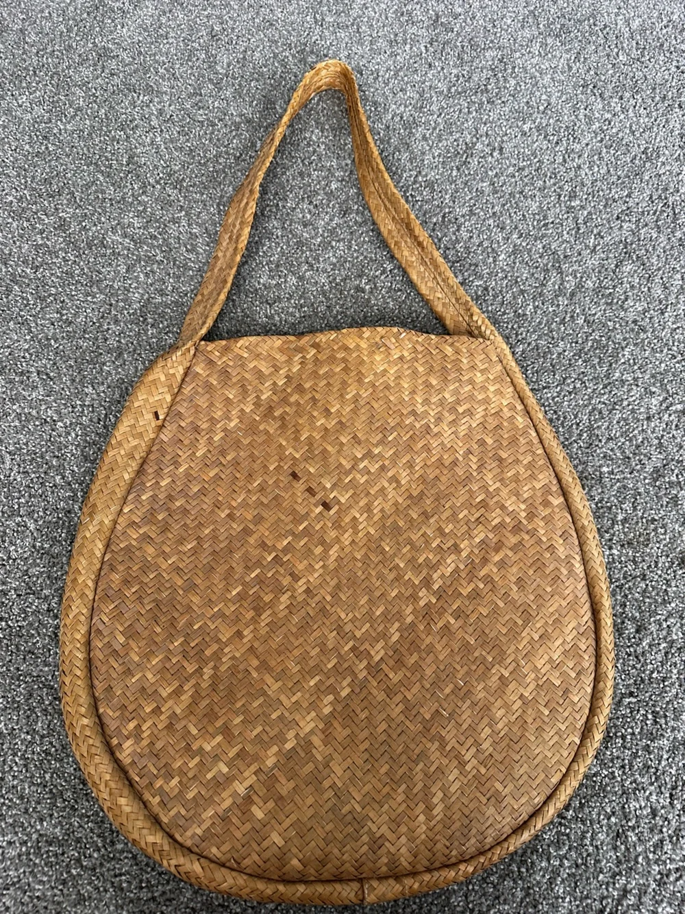 Woven Straw Tote Bag in Brown